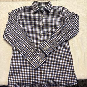 Banana Republic Checked Dress Shirt - Blue & Brown